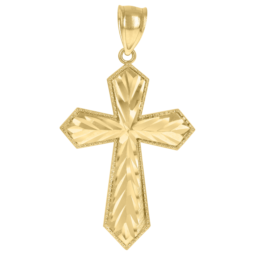 10kt 10k Yellow Gold Unisex Passion Cross Religious Charm Pendant